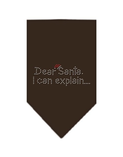 Dear Santa Rhinestone Bandana Cocoa Large