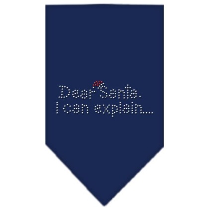 Dear Santa Rhinestone Bandana Navy Blue large