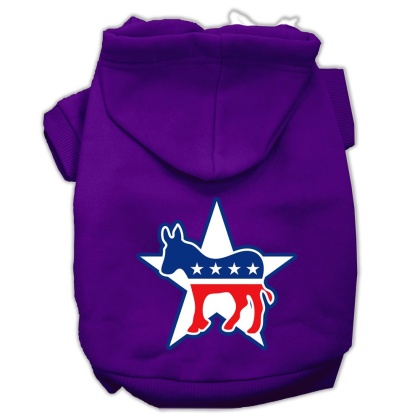 Democrat Screen Print Pet Hoodies Purple Size Lg