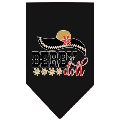 Derby Doll Screen Print Bandana Black Large