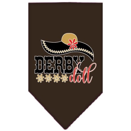 Derby Doll Screen Print Bandana Cocoa Large