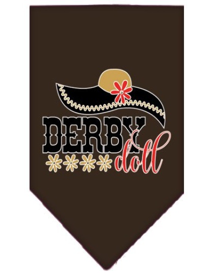 Derby Doll Screen Print Bandana Cocoa Large