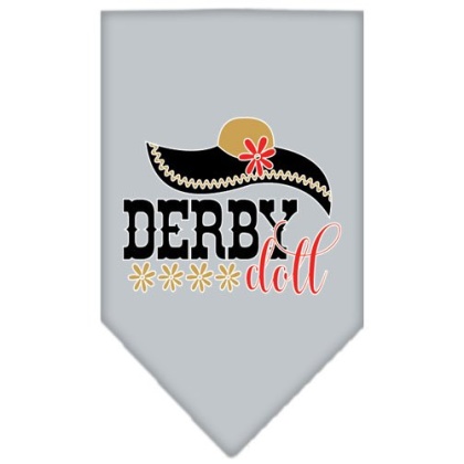 Derby Doll Screen Print Bandana Grey Large