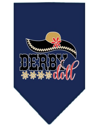 Derby Doll Screen Print Bandana Navy Blue large