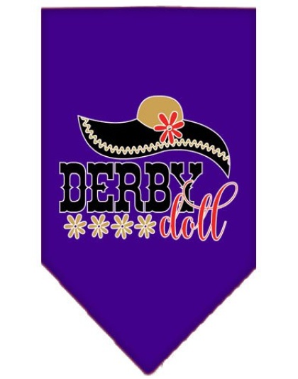 Derby Doll Screen Print Bandana Purple Large