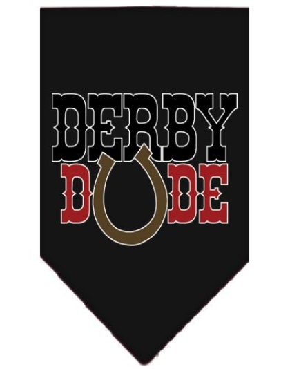 Derby Dude Screen Print Bandana Black Large