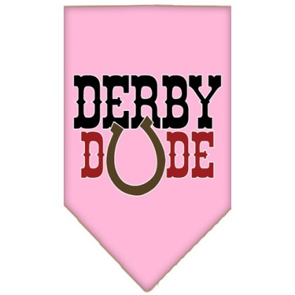 Derby Dude Screen Print Bandana Light Pink Large