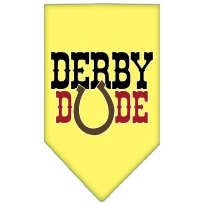 Derby Dude Screen Print Bandana Yellow Large