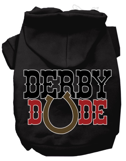 Derby Dude Screen Print Dog Hoodie Black L