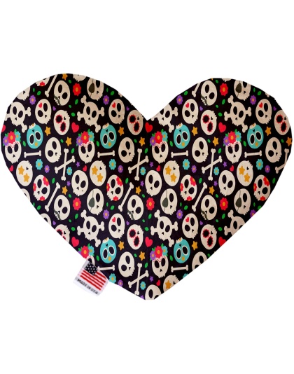 Dia de Los Muertos Skulls 6 Inch Heart Dog Toy