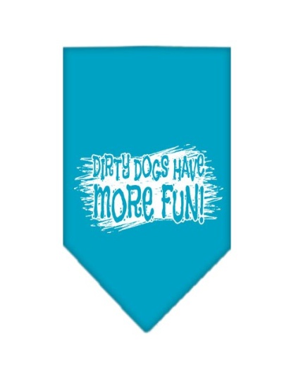 Dirty Dog Screen Print Bandana Turquoise Large