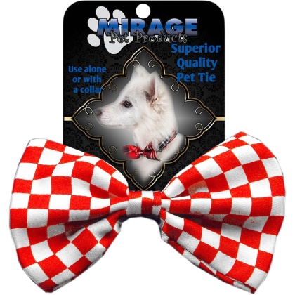 Dog Bow Tie Checkered Red