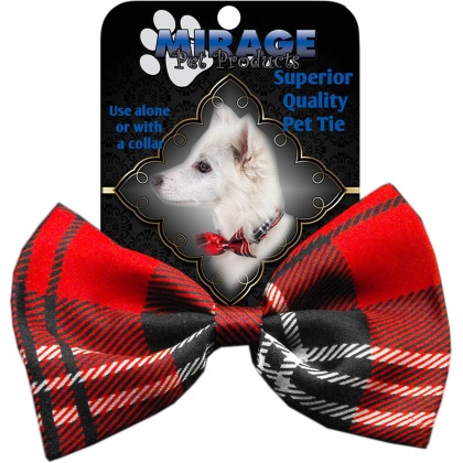 Dog Bow Tie Plaid Red