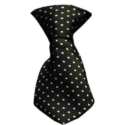 Dog Neck Tie Swiss Dot Black