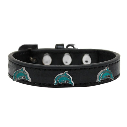 Dolphin Widget Dog Collar Black Size 10