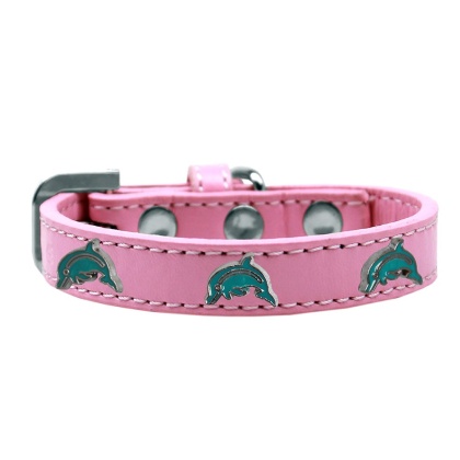 Dolphin Widget Dog Collar Light Pink Size 10