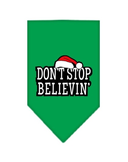 Don't Stop Believin Screen Print Bandana Emerald Green Large