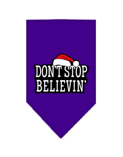 Don't Stop Believin Screen Print Bandana Purple Large