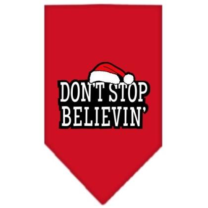 Don't Stop Believin Screen Print Bandana Red Large