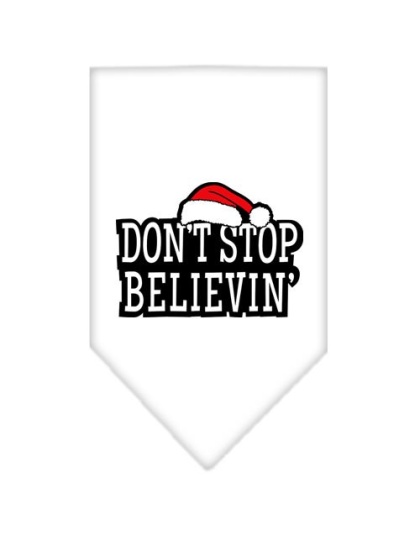 Don't Stop Believin Screen Print Bandana White Large