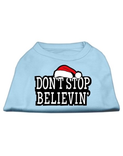 Don't Stop Believin' Screenprint Shirts Baby Blue L