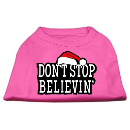 Don't Stop Believin' Screenprint Shirts Bright Pink L