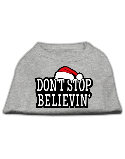 Don't Stop Believin' Screenprint Shirts Grey L