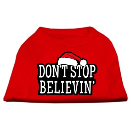 Don't Stop Believin' Screenprint Shirts Red L