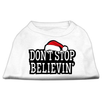 Don't Stop Believin' Screenprint Shirts White L