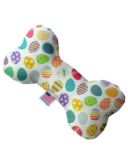 Easter Eggs 10 inch Canvas Bone Dog Toy