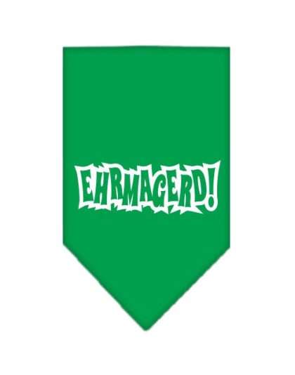 Ehrmagerd Screen Print Bandana Emerald Green Large