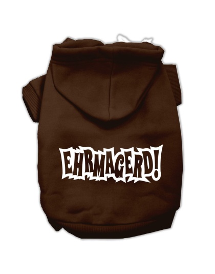 Ehrmagerd Screen Print Pet Hoodies Brown Size Lg