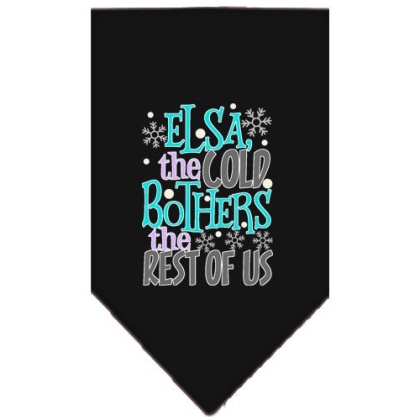 Elsa, the Cold Screen Print Bandana Black Large