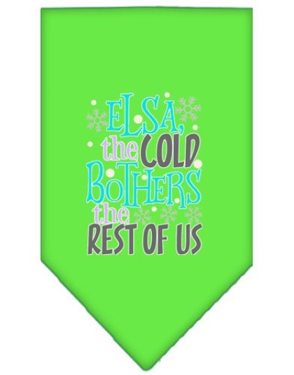 Elsa, the Cold Screen Print Bandana Lime Green Large