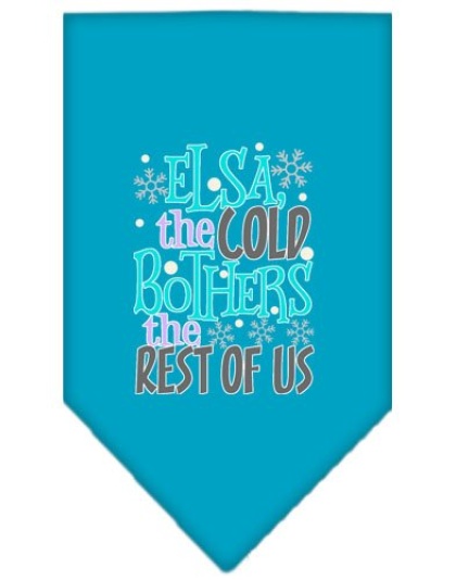 Elsa, the Cold Screen Print Bandana Turquoise Large