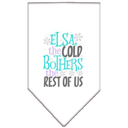 Elsa, the Cold Screen Print Bandana White Large