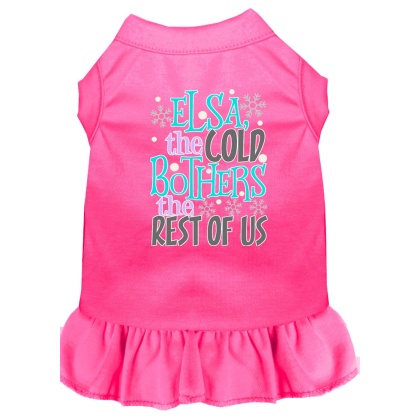 Elsa, the Cold Screen Print Dog Dress Bright Pink 4X