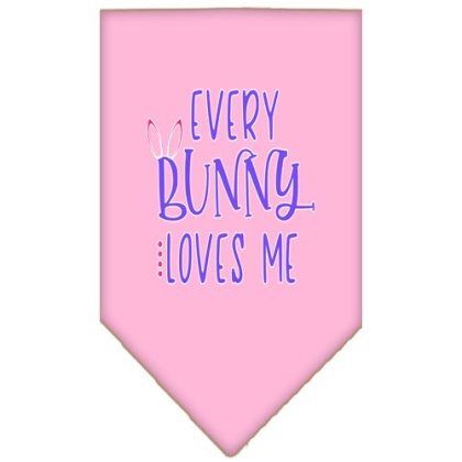 EveryBunny Loves Me Screen Print Bandana Light Pink Large