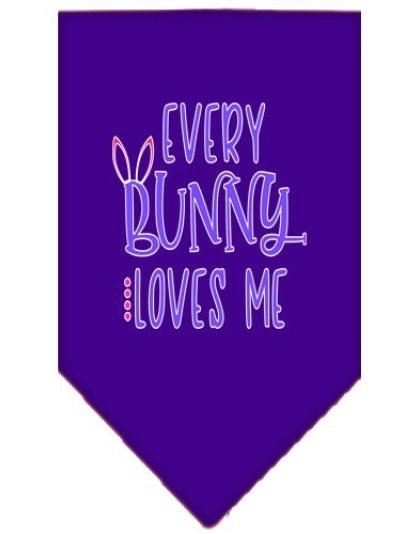 EveryBunny Loves Me Screen Print Bandana Purple Large