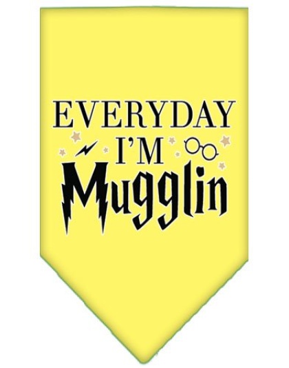 Everyday I'm Mugglin Screen Print Bandana Yellow Large