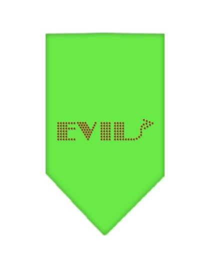 Evil Rhinestone Bandana Lime Green Large