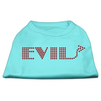 Evil Rhinestone Shirts Aqua L