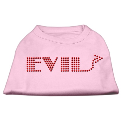 Evil Rhinestone Shirts Light Pink L