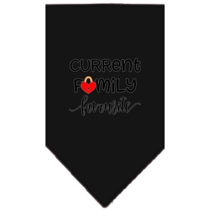 Family Favorite Screen Print Bandana Black Large