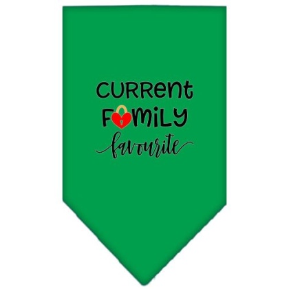 Family Favorite Screen Print Bandana Emerald Green Large