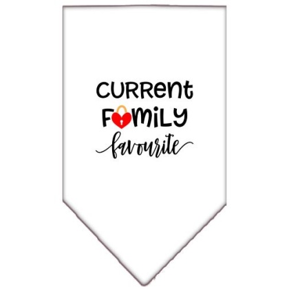 Family Favorite Screen Print Bandana White Large