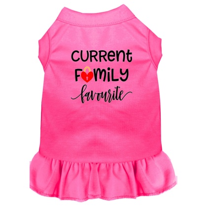 Family Favorite Screen Print Dog Dress Bright Pink 4X