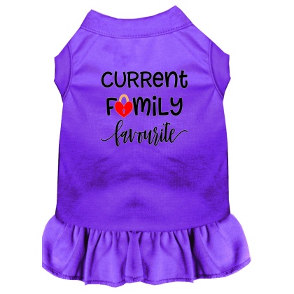 Family Favorite Screen Print Dog Dress Purple 4X