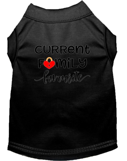 Family Favorite Screen Print Dog Shirt Black Lg