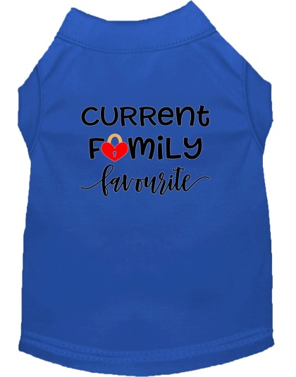 Family Favorite Screen Print Dog Shirt Blue Lg